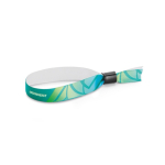 Pulsera lanyard de poliéster para sublimación con cierre de seguridad color blanco