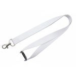 Lanyard a todo color con cierre de seguridad custom made hecho en EU color blanco