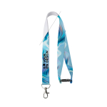 Lanyard a todo color con cierre de seguridad custom made hecho en EU color blanco vista principal