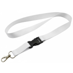 Lanyard a todo color custom made con hebilla hecho en Europa color blanco