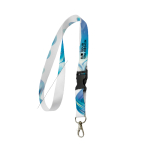 Lanyard a todo color custom made con hebilla hecho en Europa color blanco vista principal