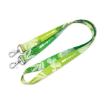 Lanyard con doble gancho para sublimación custom made hecho en Europa color blanco