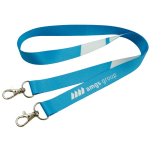 Lanyard con doble gancho para sublimación custom made hecho en Europa color blanco