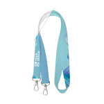 Lanyard con doble gancho para sublimación custom made hecho en Europa color blanco vista principal