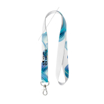 Lanyard de RPET a todo color custom made hecho en Europa color blanco vista principal