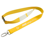 Lanyard a todo color custom made con cierre de seguridad hecho en EU color blanco