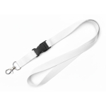 Lanyard de RPET a todo color custom made con hebilla hecho en Europa color blanco