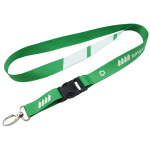 Lanyard de RPET a todo color custom made con hebilla hecho en Europa color blanco