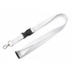 Lanyard a todo color custom made con cierre de seguridad hecho en EU color blanco