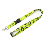 Lanyard a todo color custom made con cierre de seguridad hecho en EU color blanco