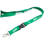 Lanyard a todo color custom made con cierre de seguridad hecho en EU color blanco