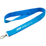 Lanyard de doble capa a todo color custom made hecho en Europa color azul cian
