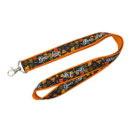 Lanyard de doble capa a todo color custom made hecho en Europa color naranja oscuro