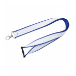 Lanyard de doble capa custom made con cierre de seguridad hecho en EU color azul