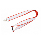 Lanyard de doble capa custom made con cierre de seguridad hecho en EU color rojo