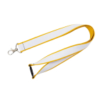 Lanyard de doble capa custom made con cierre de seguridad hecho en EU color amarillo