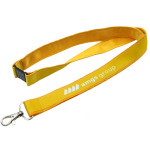 Lanyard de doble capa custom made con cierre de seguridad hecho en EU color amarillo