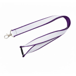 Lanyard de doble capa custom made con cierre de seguridad hecho en EU color violeta