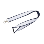 Lanyard de doble capa custom made con cierre de seguridad hecho en EU color azul oscuro