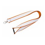 Lanyard de doble capa custom made con cierre de seguridad hecho en EU color naranja oscuro