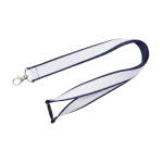 Lanyard de doble capa custom made con cierre de seguridad hecho en EU color azul petróleo