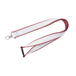 Lanyard de doble capa custom made con cierre de seguridad hecho en EU color rojo desaturado