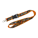 Lanyard de doble capa a todo color custom made hecho en Europa color naranja oscuro