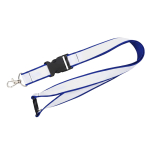 Lanyard de doble capa custom made con cierre de seguridad hecho en EU color azul