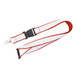 Lanyard de doble capa custom made con cierre de seguridad hecho en EU color rojo
