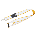 Lanyard de doble capa custom made con cierre de seguridad hecho en EU color amarillo