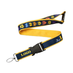 Lanyard de doble capa custom made con cierre de seguridad hecho en EU color amarillo