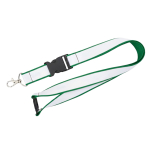 Lanyard de doble capa custom made con cierre de seguridad hecho en EU color verde
