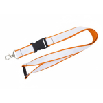 Lanyard de doble capa custom made con cierre de seguridad hecho en EU color naranja