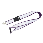 Lanyard de doble capa custom made con cierre de seguridad hecho en EU color violeta