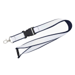 Lanyard de doble capa custom made con cierre de seguridad hecho en EU color azul oscuro