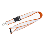 Lanyard de doble capa custom made con cierre de seguridad hecho en EU color naranja oscuro
