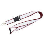Lanyard de doble capa custom made con cierre de seguridad hecho en EU color granate