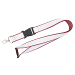 Lanyard de doble capa custom made con cierre de seguridad hecho en EU color rojo desaturado