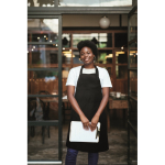 Delantal largo ajustable de polialgodón 240 g/m² color negro vista bodegón