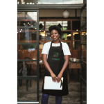 Delantal largo ajustable de polialgodón 240 g/m² color negro vista bodegón principal