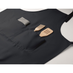 Delantal largo ajustable de polialgodón 240 g/m² color azul vista fotografía cuarta vista