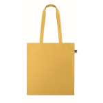 Bolsa de algodón Fairtrade con asas largas en varios colores 180g/m2 color amarillo