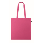 Bolsa de algodón Fairtrade con asas largas en varios colores 180g/m2 color fucsia