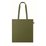 Bolsa de algodón Fairtrade con asas largas en varios colores 180g/m2 color verde oscuro