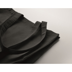 Bolsa de compra algodón Fairtrade con fuelle 180 g/m² color negro vista fotografía cuarta vista