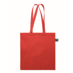 Bolsa de compra algodón Fairtrade con fuelle 180 g/m² color rojo