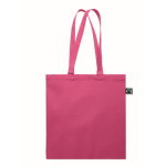Bolsa de compra algodón Fairtrade con fuelle 180 g/m² color fucsia