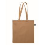 Bolsa de compra algodón Fairtrade con fuelle 180 g/m² color marfil
