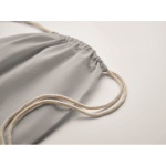 Bolsa de cuerdas de algodón con cierre fruncido 180 g/m² color gris vista fotografía cuarta vista