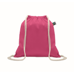 Bolsa de cuerdas de algodón con cierre fruncido 180 g/m² color fucsia
